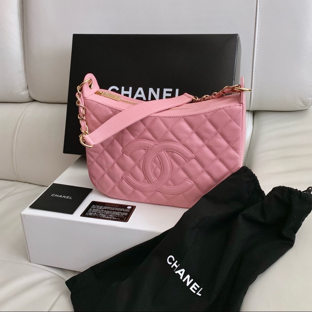 CHANEL Pink Caviar Leather Hobo NEVER USED NIB